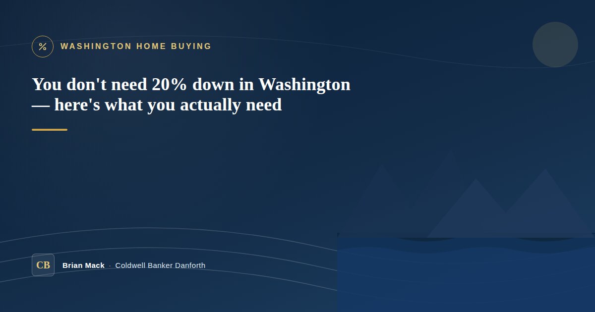 You Don't Need 20% Down in Washington — Here's What You Actually Need