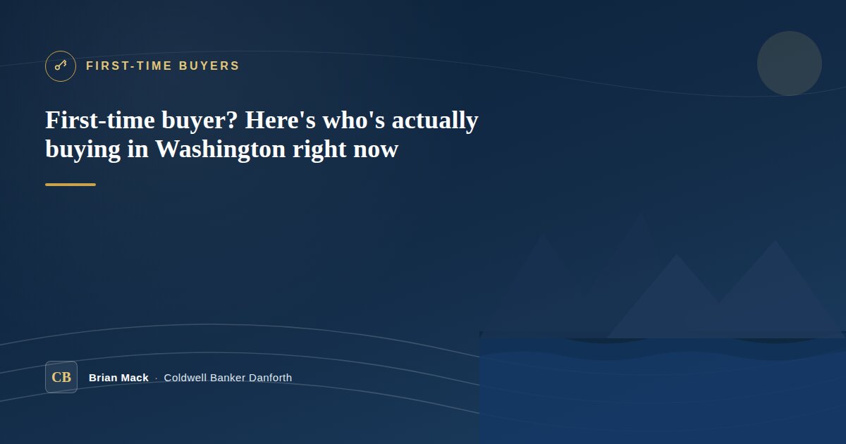 First-Time Buyer? Here's Who's Actually Buying in Washington Right Now
