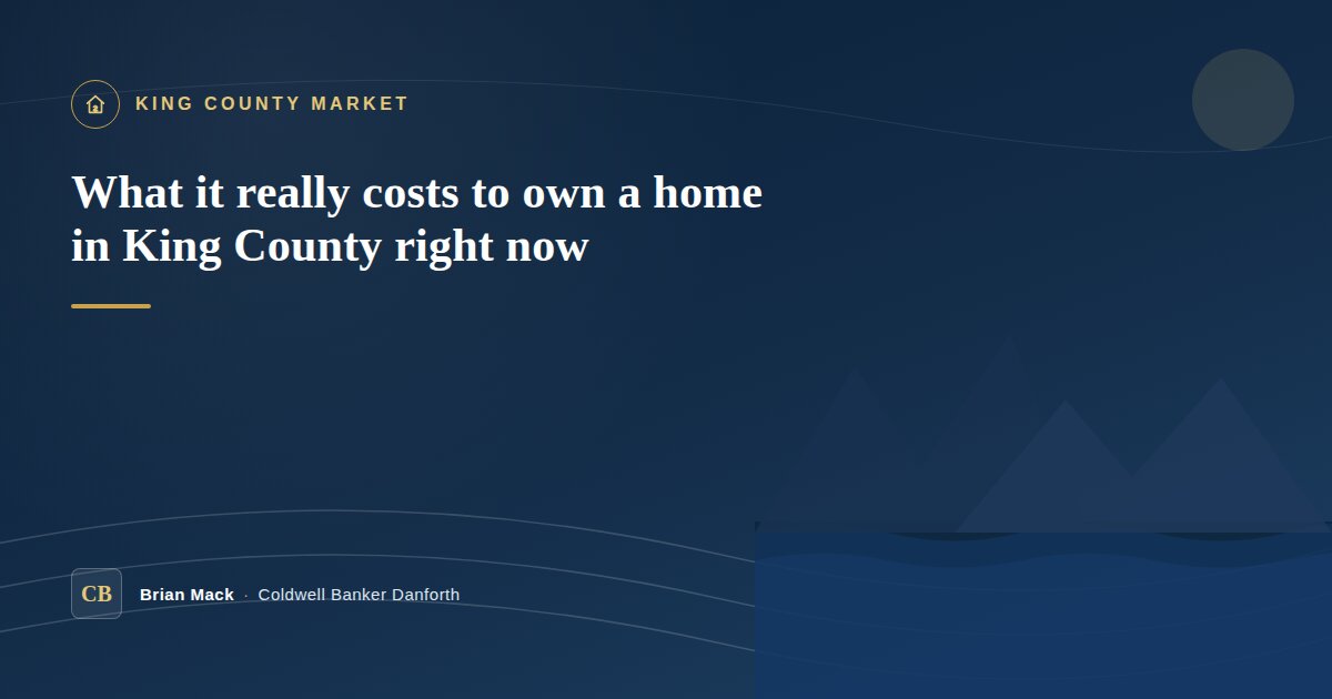 What It Really Costs to Own a Home in King County Right Now